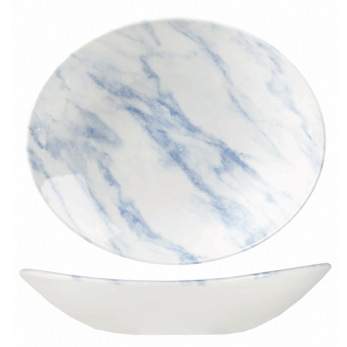 Салатник овальный 0,59л 25,5х21,2см, без борта, Textured Prints, цвет Marble Blue MBLOB101