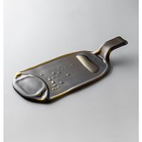 *Доска сервировочная 17х15см, с ручкой, матовая, стекло, серия RE (recycle), цвет бутылочный RE-PL-0