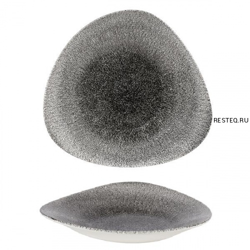 Салатник треугольный мелкий 27,8х19,8см, цвет Raku Quartz Black, Studio Prints RKBQTB271