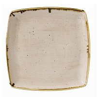 Тарелка мелкая квадратная 26,8см, без борта, Stonecast, цвет Nutmeg Cream SNMSDS101