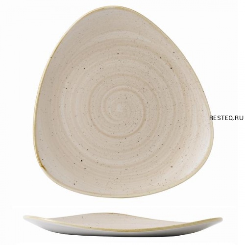 Тарелка мелкая треугольная 22,9см, без борта, Stonecast, цвет Nutmeg Cream SNMSTR91