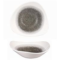 Салатник треугольный 0,60л d23,5см, без борта, цвет Raku Quartz Black, Studio Prints RKBQTRB91