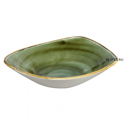 Салатник треугольный 0,60л d23,5см, без борта, Stonecast, цвет Samphire Green SSGSTRB91