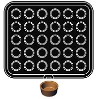 Форма 46 для выпечки тарталеток d42/35мм h18мм (для аппарата Cookmatic), 30 ячеек PIASTRA 46