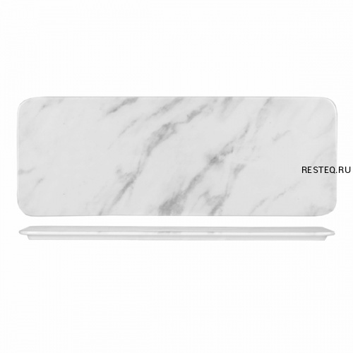 Блюдо сервировочное прямоугольное 37,6х14см, Textured Prints, цвет Marble Grey MGYRST1