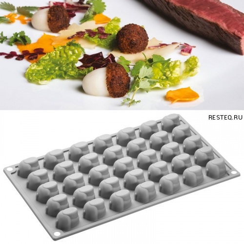 Форма силиконовая "Gourmand Орех желудь" 31х23мм h19мм, 6мл, 35 ячеек GG026S