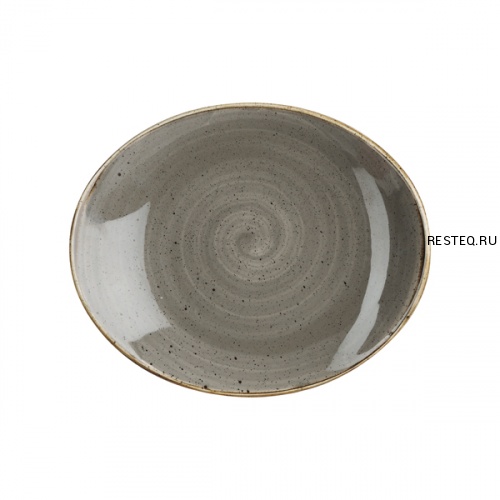 Блюдо овальное 19,2см, без борта, Stonecast, цвет Peppercorn Grey SPGSOP71