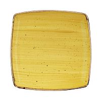Тарелка мелкая квадратная 26,8см, без борта, Stonecast, цвет Mustard Seed Yellow SMSSDS101