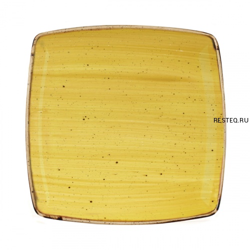 Тарелка мелкая квадратная 26,8см, без борта, Stonecast, цвет Mustard Seed Yellow SMSSDS101