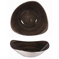 Салатник треугольный 0,60л d23,5см, без борта, Stonecast Patina, цвет Iron Black PAIBTRB91