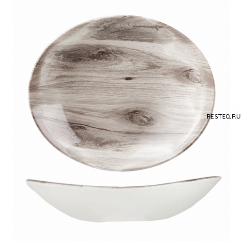Салатник овальный 0,59л 25,5х21,2см, без борта, Textured Prints, цвет Sepia Wood WSEOB101