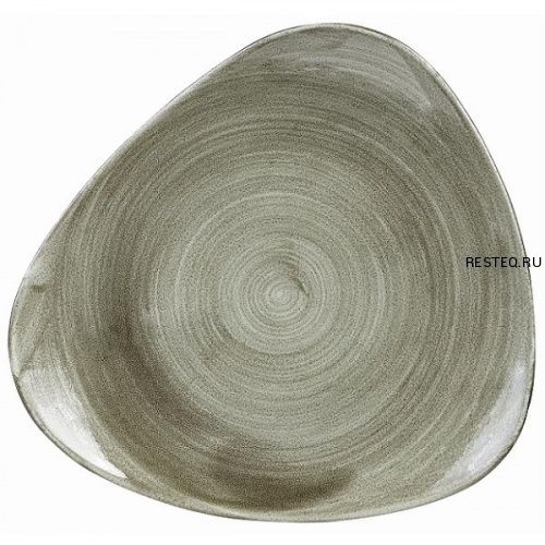 Тарелка мелкая треугольная 19,2см, без борта, Stonecast Patina, цвет Burnished Green PABGTR71