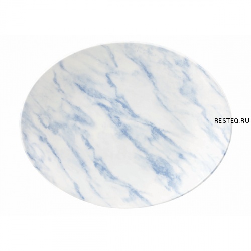Блюдо овальное 31,7х25,5см, без борта, Textured Prints, цвет Marble Blue MBLOP121