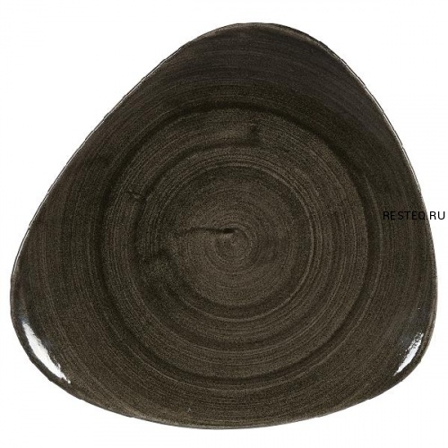 Тарелка мелкая треугольная 31,1см, без борта, Stonecast Patina, цвет Iron Black PAIBTR121