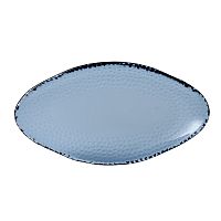 Блюдо овальное "Волна" 30х16,2см, без борта, стекло, ISLA Glass, цвет Ocean Blue GLBLTBO11