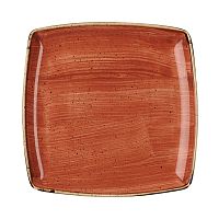 Тарелка мелкая квадратная 26,8см, без борта, Stonecast, цвет Spiced Orange SSOSDS101