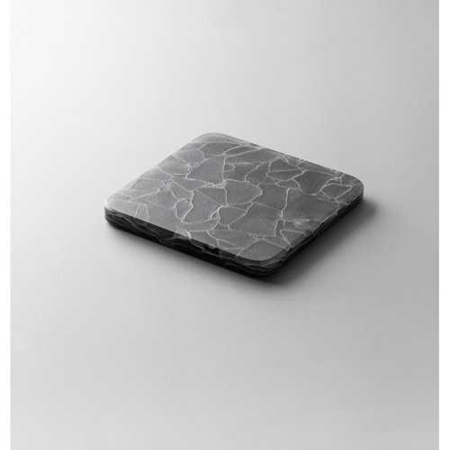 *Доска сервировочная 13,5х13,5см, стекло, серия FREEZE SLAB, цвет серый FS-S-GR