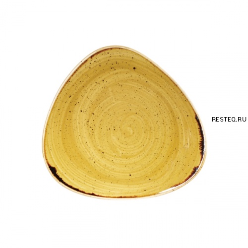 Тарелка мелкая треугольная 22,9см, без борта, Stonecast, цвет Mustard Seed Yellow SMSSTR91