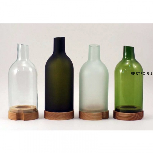 *Подсвечник d8см h18,5см, плафон глянцевый, стекло/ясень, серия RE (recycle), цвет бесцветный RE-CH-