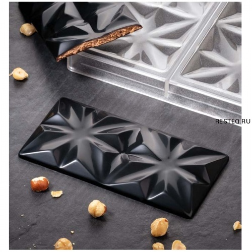 Форма д/шок. "Chocolate Bar Edelweiss" 155х77мм h10мм, 100гр, 3 ячейки, п/к PC5005