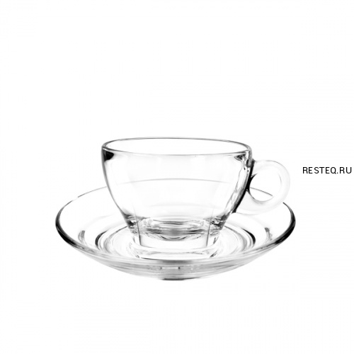 Чашка Latte 260мл h66мм d100/126мм "Caffe", стекло 1P02443