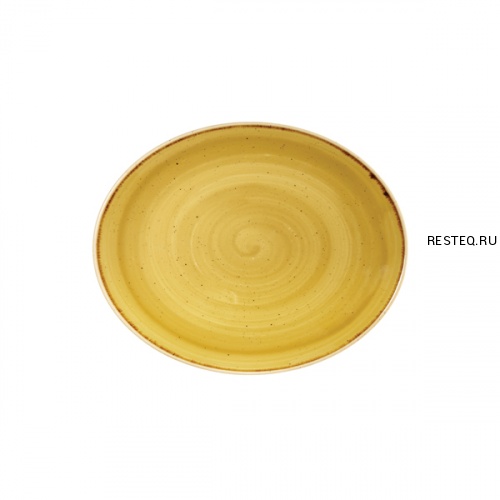 Блюдо овальное 19,2см, без борта, Stonecast, цвет Mustard Seed Yellow SMSSOP71