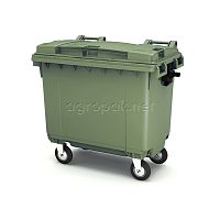 Бак для мусора 660л, с крышкой, на колесах, п/э, цвет зеленый 25.C19.70 green