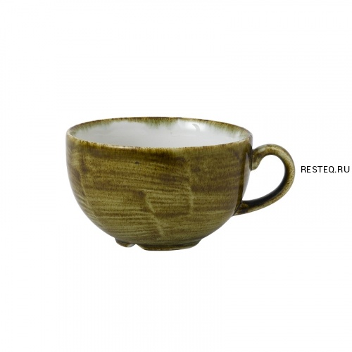 Чашка Cappuccino 340мл Stonecast Plume, цвет Olive PLGRCB281