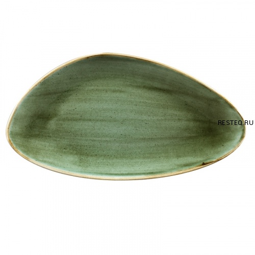 Блюдо треугольное CHEFS 35,5х18,8см, без борта, Stonecast, цвет Samphire Green SSGSTC351