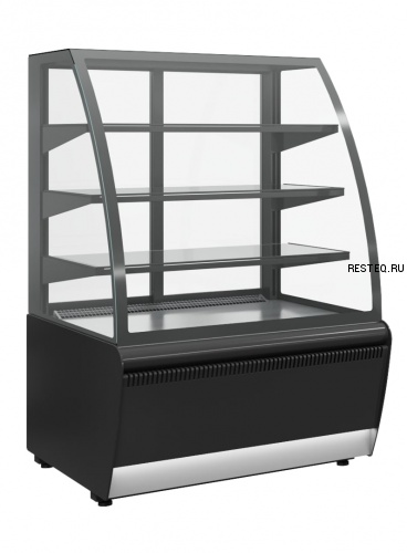 ВИТРИНА КОНДИТЕРСКАЯ K70 VM 0,9-2 (ОТКРЫТАЯ.) 9006-9005 СЕРО-ЧЕРНЫЙ