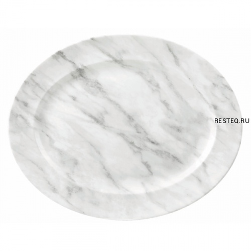 Блюдо овальное 36,5х29,3см Textured Prints, цвет Marble Grey MGYRD141