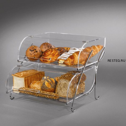 Этажерка BAKERY 2-ярусная, для выпечки, 40,6x45,7см h35,6см, акрил/сталь BAK2937