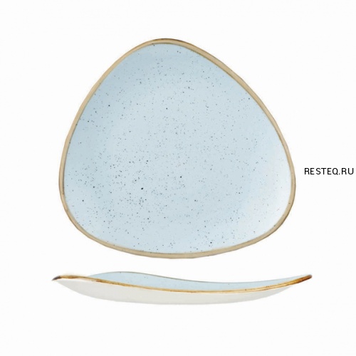 Тарелка мелкая треугольная 22,9см, без борта, Stonecast, цвет Duck Egg Blue SDESTR91