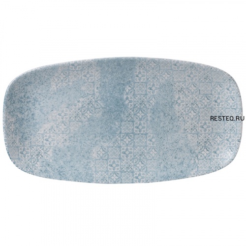 Блюдо прямоугольное CHEFS 35,5х18,9см, без борта, Vintage Prints Med Tiles, цвет Aquamarine MTAQXO14