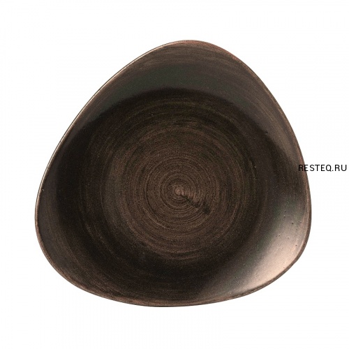 Тарелка мелкая треугольная 26,5см, без борта, Stonecast Patina, цвет Iron Black PAIBTR101