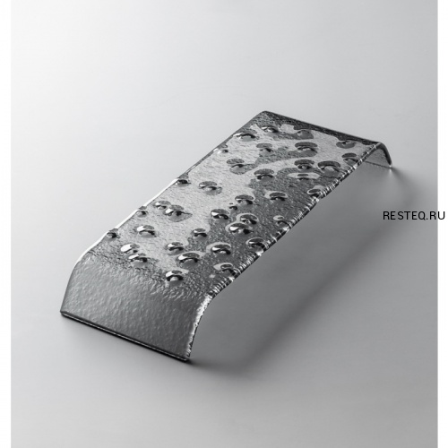 *Подиум 35х9,5см h3см, с фактурой, стекло, серия TOP, цвет серый TOP-M-GR
