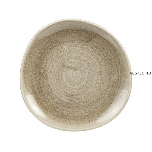 Тарелка мелкая "Волна" 21см, без борта, Stonecast Patina, цвет Antique Taupe PAATOG81