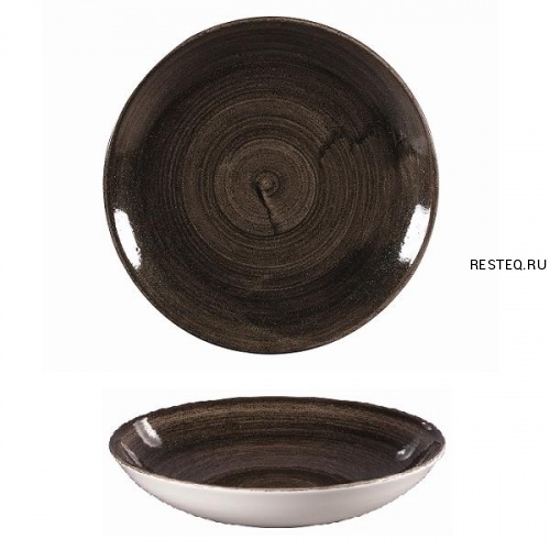 Тарелка глубокая 24,8см 1,13л, без борта, Stonecast Patina, цвет Iron Black PAIBEVB91