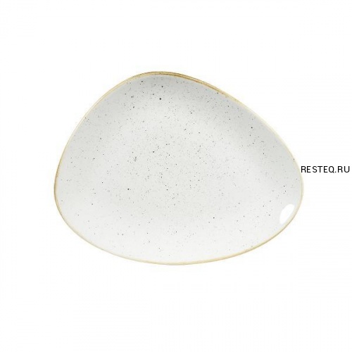 Блюдо треугольное CHEFS 26,5х20,5см, без борта, Stonecast, цвет Barley White SWHSTC261
