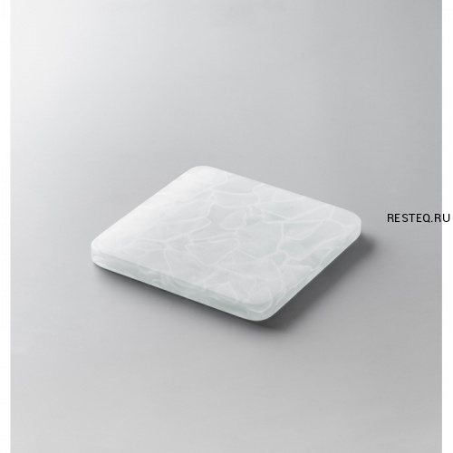*Доска сервировочная 13,5х13,5см, стекло, серия FREEZE SLAB, цвет белый FS-S-WT