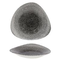 Салатник треугольный мелкий 23,8х15,8см, цвет Raku Quartz Black, Studio Prints RKBQTB231