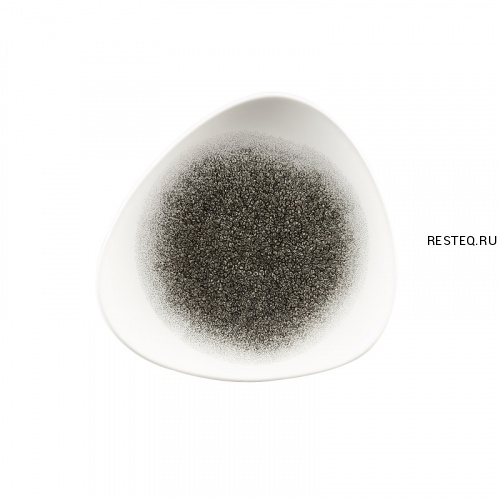Тарелка мелкая треугольная 19,2см, без борта, цвет Raku Quartz Black, Studio Prints RKBQTR71