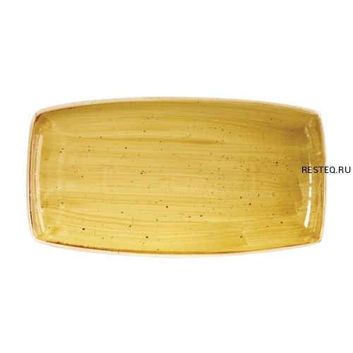 Блюдо сервировочное 35х18,5см, без борта, Stonecast, цвет Mustard Seed Yellow SMSSOP141