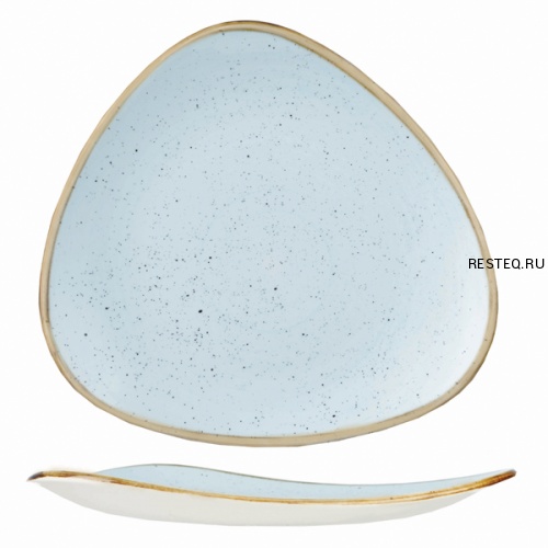Тарелка мелкая треугольная 26,5см, без борта, Stonecast, цвет Duck Egg Blue SDESTR101