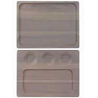 Блюдо деревянное 32х24см, двухстороннее, Buffet Wood Grey ZCAWSGB1