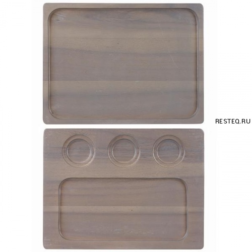 Блюдо деревянное 32х24см, двухстороннее, Buffet Wood Grey ZCAWSGB1