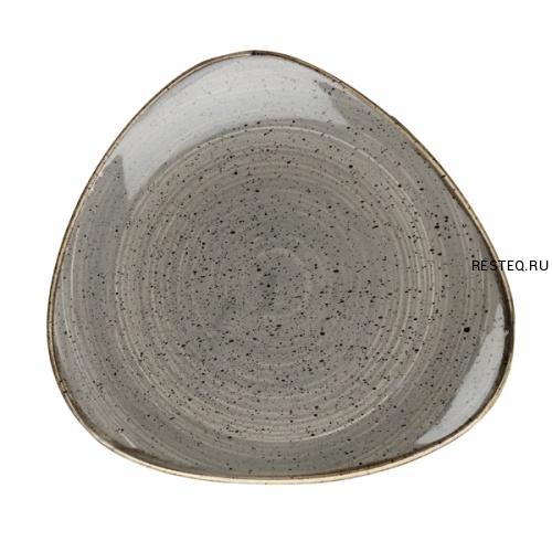 Тарелка мелкая треугольная 31,1см, без борта, Stonecast, цвет Peppercorn Grey SPGSTR121