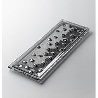 *Поднос сервировочный 32,5х11см, с фактурой, стекло, серия PEBBLE, цвет серый PB-TR-GR