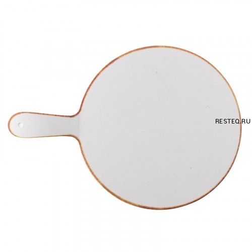 Доска сервировочная с ручкой d32см, меламин, Buffet Stonecast Melamine, цвет Barley White ZPLSTRP1