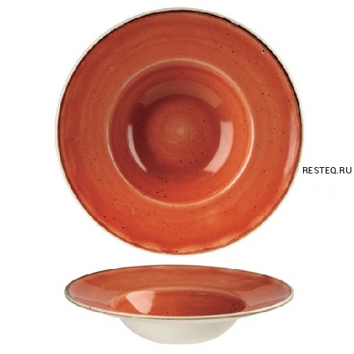 Тарелка для пасты 24см 0,28л, с широким бортом, Stonecast, цвет Spiced Orange SSOSVWBM1